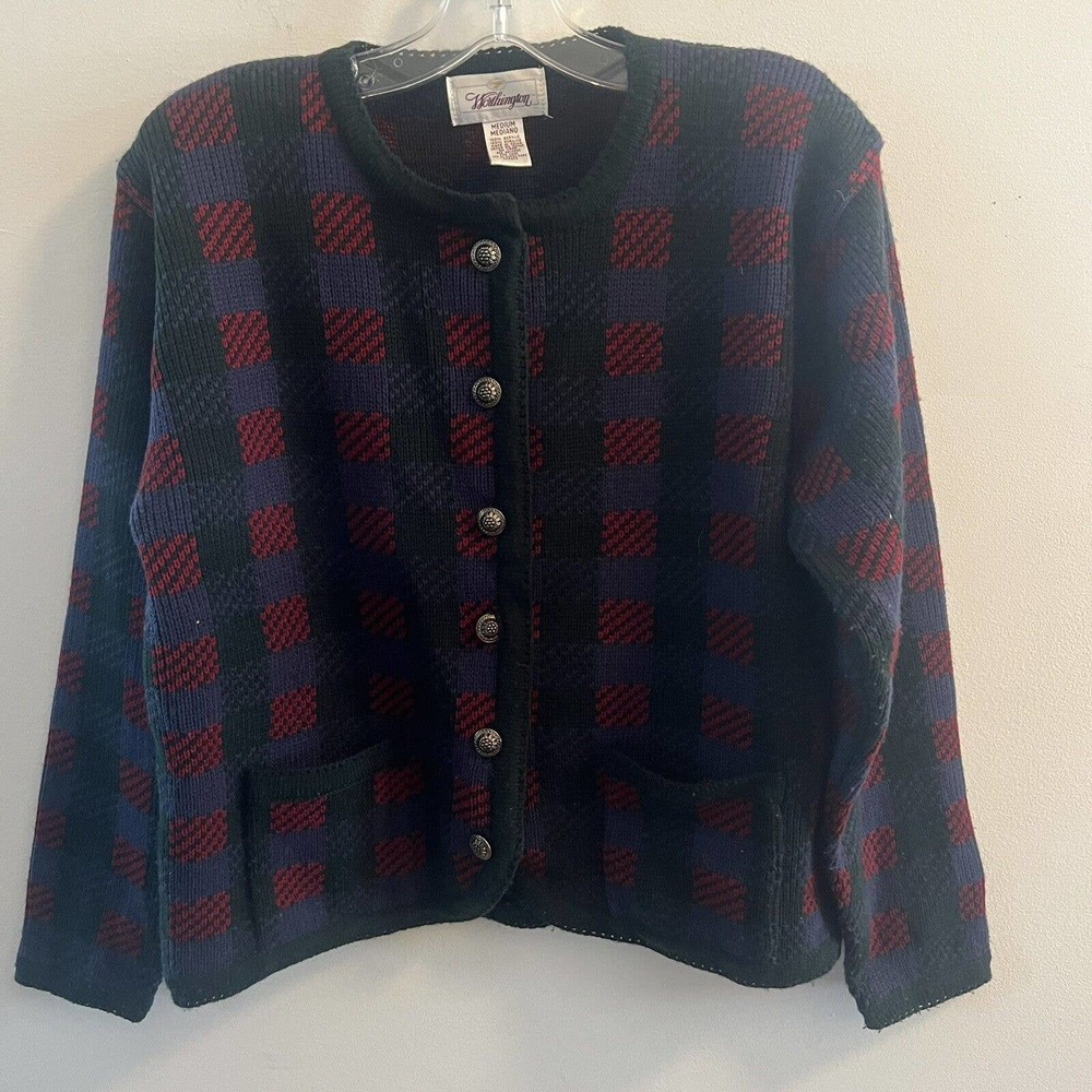 VINTAGE Worthington Cardigan Women’s Medium Multicolor V Neck Knit Button Up